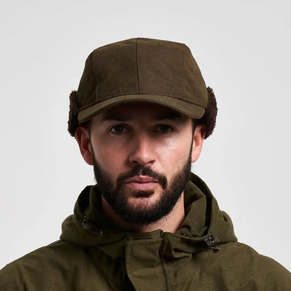 Olive green woolen Jack Pyke Alaska Hat with plush ear flaps