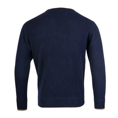 Navy blue long-sleeved Jack Pyke Ashcombe lambswool crewknit pullover