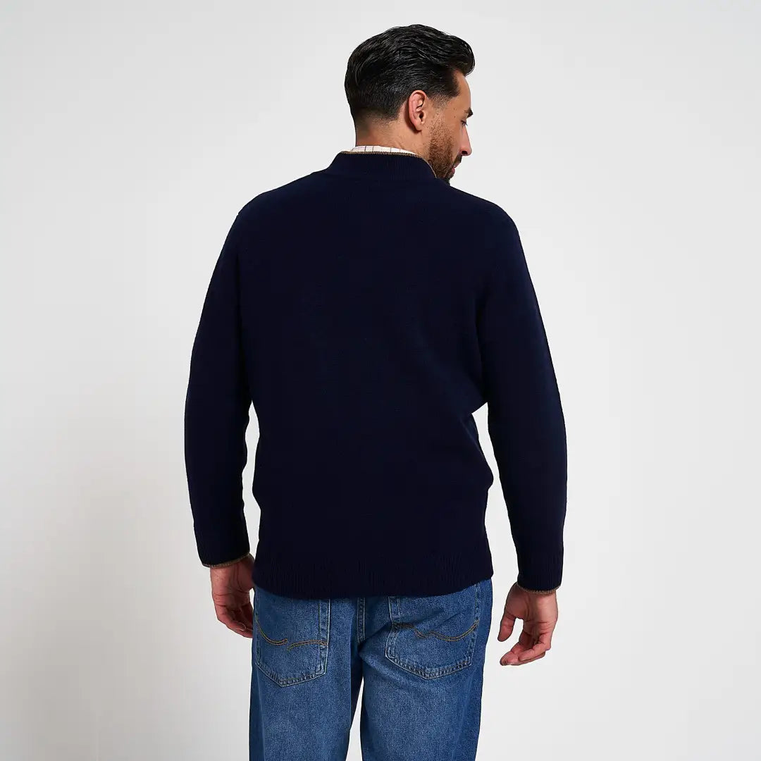 Jack Pyke Ashcombe navy blue crew neck lambwool pullover