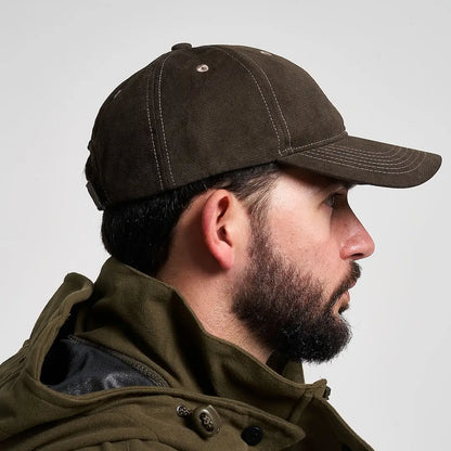 Jack Pyke Ashcombe baseball cap in dark olive green with white stitching