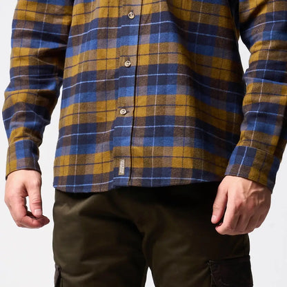 Jack Pyke Bleasdale Heavy Flannel Shirt in blue mustard plaid