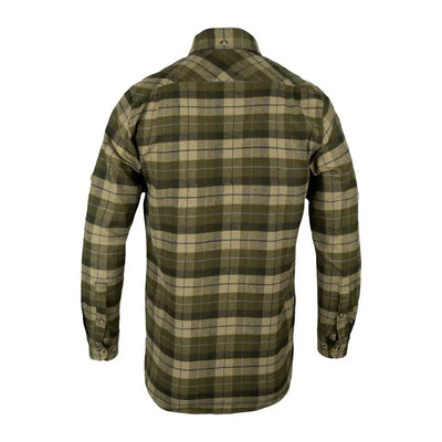 Jack Pyke Bleasdale Heavy Flannel Shirt in green and beige plaid design