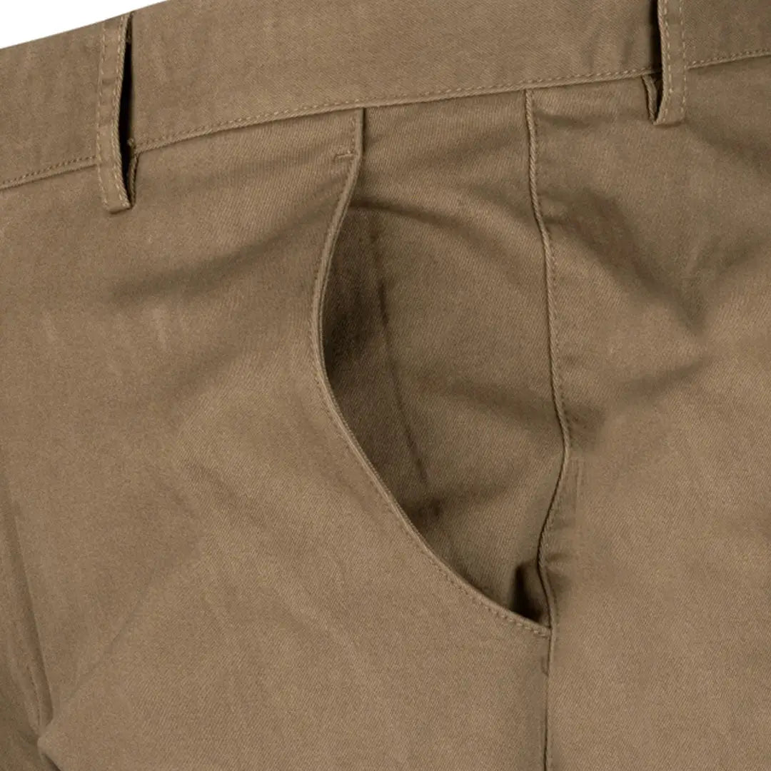 Khaki Jack Pyke Chino Trousers with front pocket for casual look