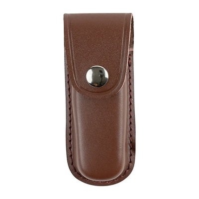 Brown leather pouch with snap for Jack Pyke Classic Knife, perfect for hunting in style