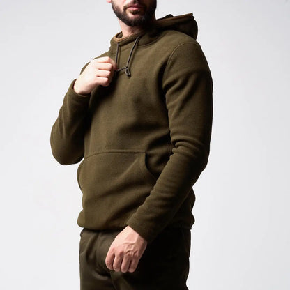 Jack Pyke Country Fleece Hoodie in olive green with hood