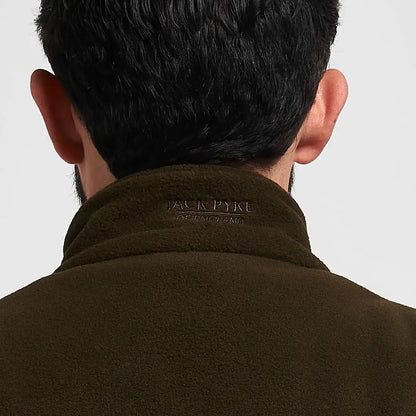 Olive green Jack Pyke County fleece top with high collar