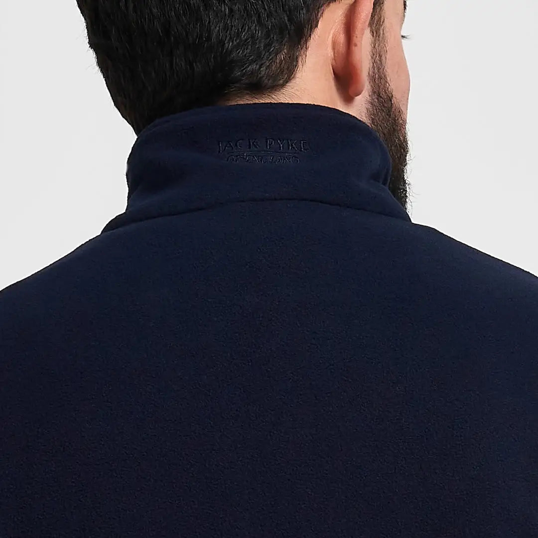 Jack Pyke Country fleece top in dark navy blue with high collar