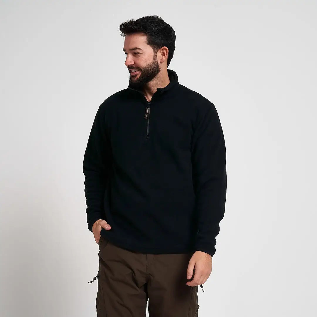 Jack Pyke Country Fleece Top black quarter-zip pullover