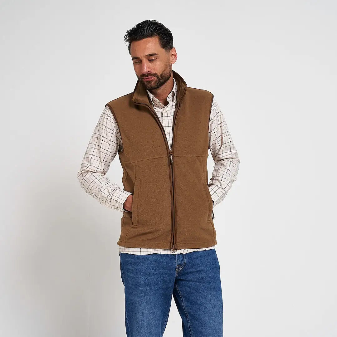 Jack Pyke Countryman 300gsm micro fleece gilet in brown