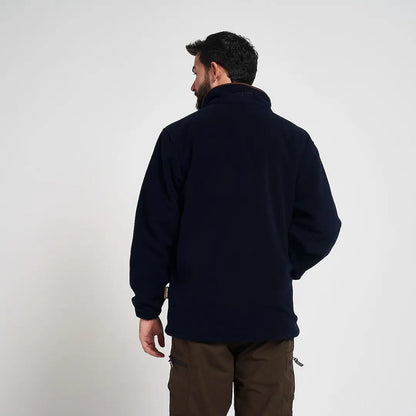 Jack Pyke Countryman fleece jacket in navy blue with high collar and zip pockets
