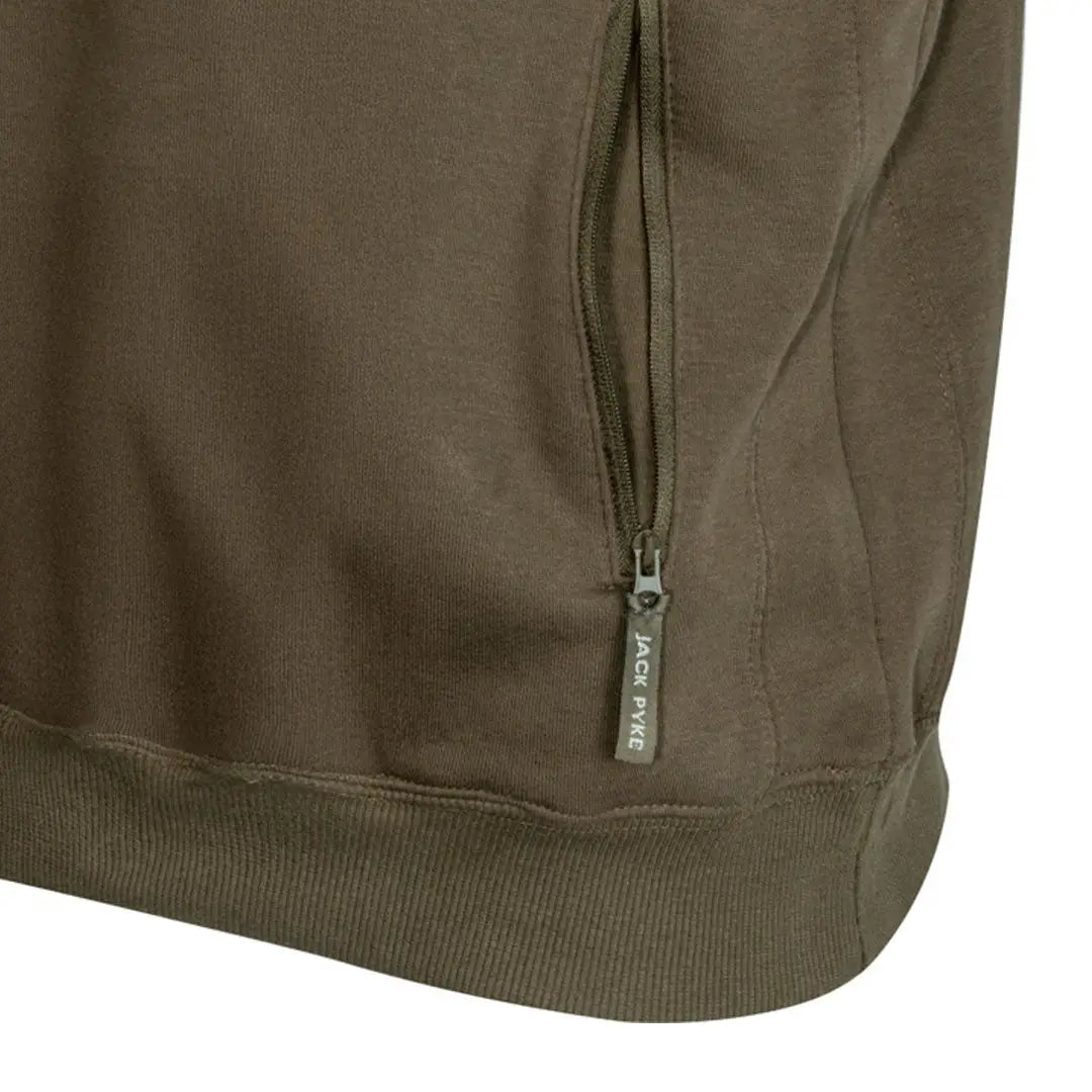 Brown Jack Pyke Dalesman Hoodie with zippered pocket for outdoor adventures