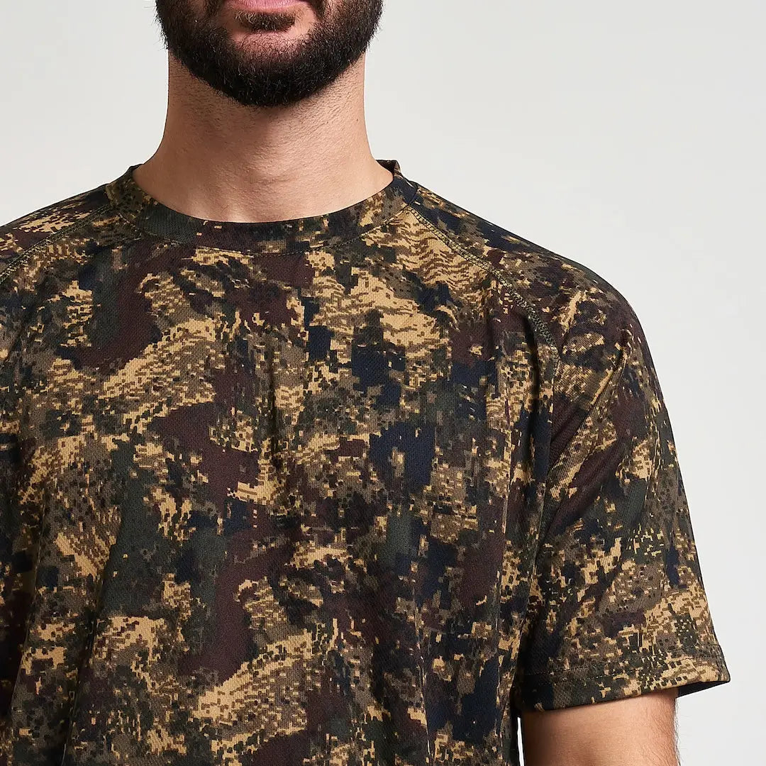 Jack Pyke digital camo t-shirt in brown, black, tan shades
