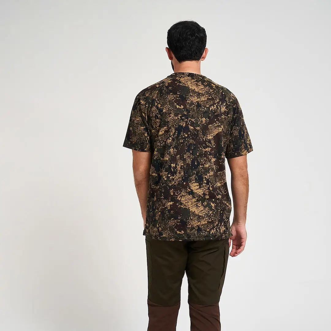 Jack Pyke digital camo t-shirt in brown, black, tan pattern