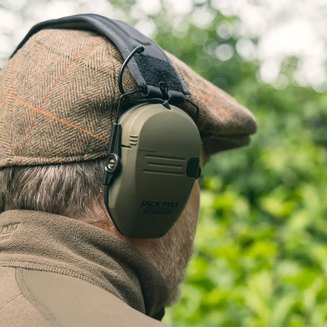 Olive green Jack Pyke Electronic Ear Defenders for hearing protection