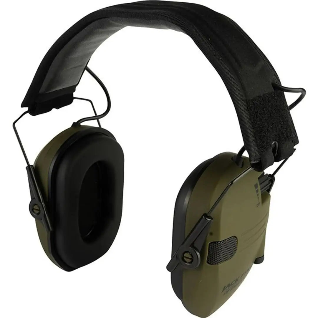 Olive green Jack Pyke Electronic Ear Defenders for hearing protection
