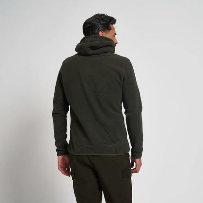 Jack Pyke Fieldman fleece hoodie in olive green with high collar