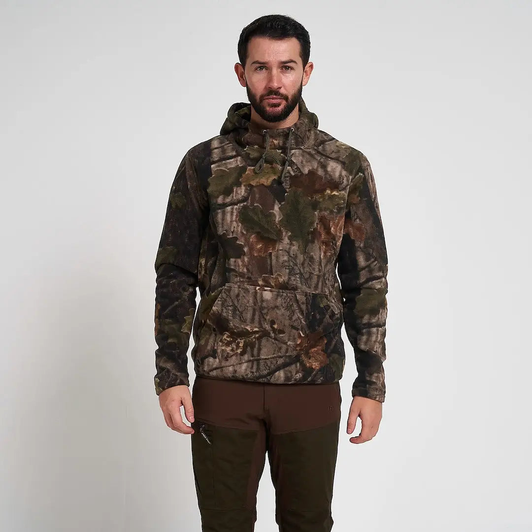 Jack Pyke Fieldman fleece hoodie in camo leaf pattern