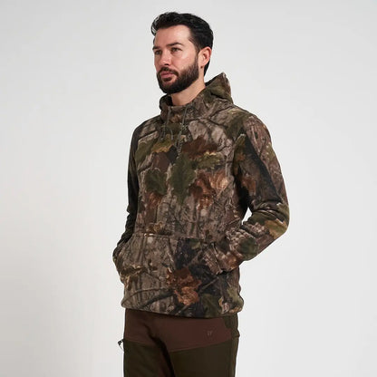 Jack Pyke Fieldman fleece hoodie in woodland camo pattern