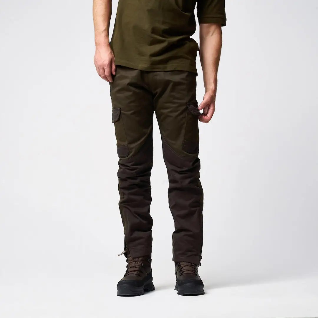 Jack Pyke Fieldman dark olive cargo pants with knee patches and pockets