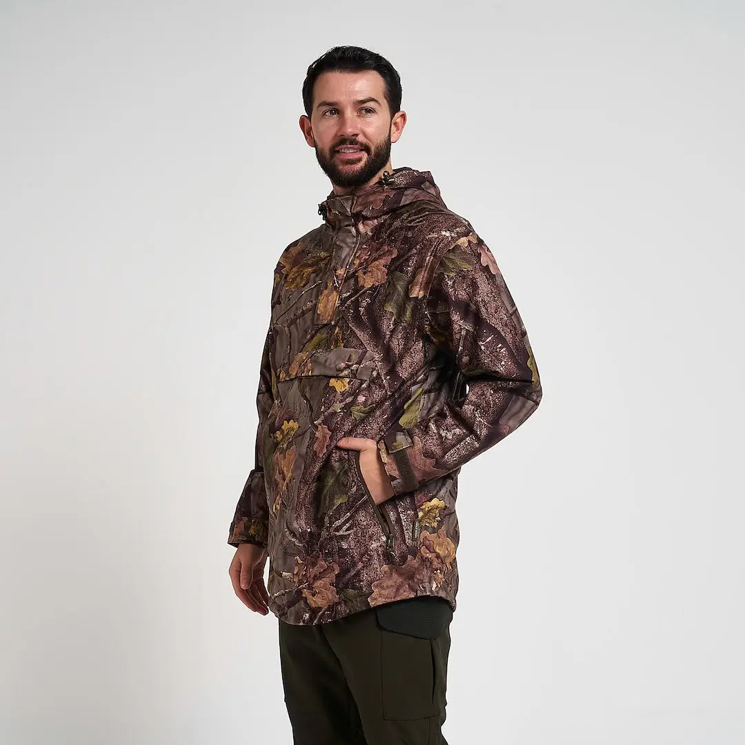 Jack Pyke Galbraith smock: mens camo hooded weatherproof garment perfect for hunting
