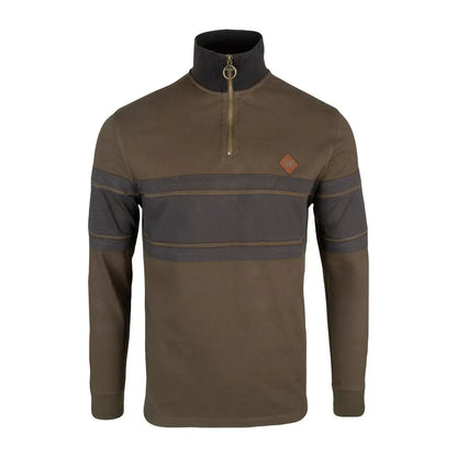 Jack Pyke half zip contrast sweatshirt in brown and gray fleece