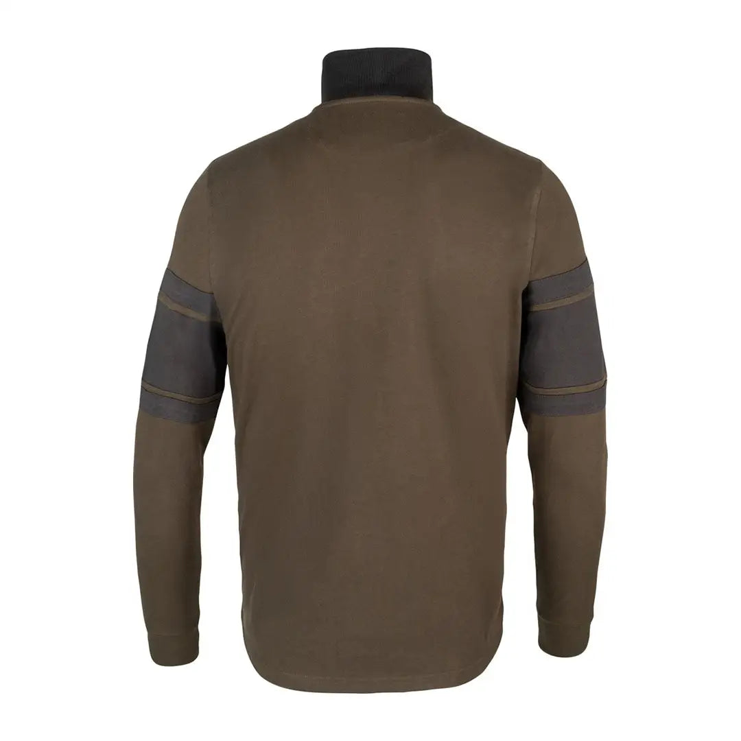 Jack Pyke half zip contrast sweatshirt in brown with gray arm panels
