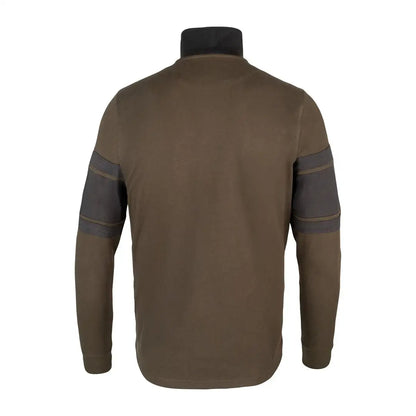 Jack Pyke half zip contrast sweatshirt in brown with gray arm panels