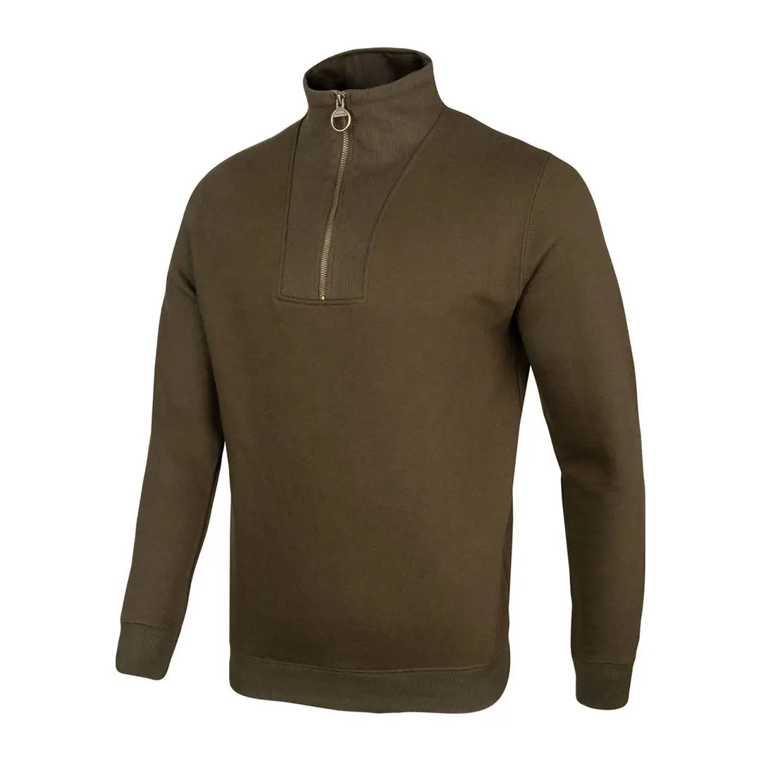 Olive green Jack Pyke half zip sweatshirt with metallic zipper