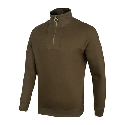 Olive green Jack Pyke half zip sweatshirt with metallic zipper