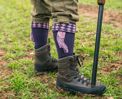 Stylish Jack Pyke Hunters Boots with patterned socks for adventurous hikes