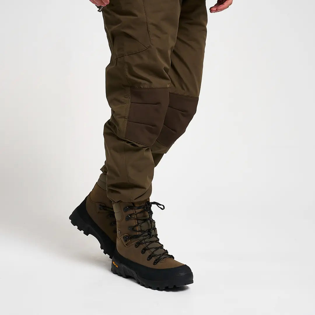 Jack Pyke Hunters olive green tactical hiking pants with reinforced knees