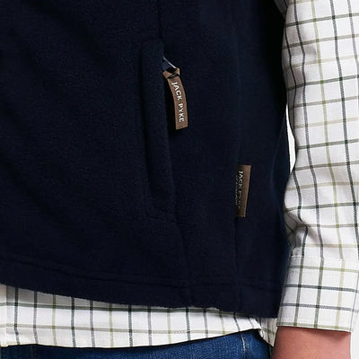 Navy blue Jack Pyke Junior Countryman Fleece Gilet with brown tags