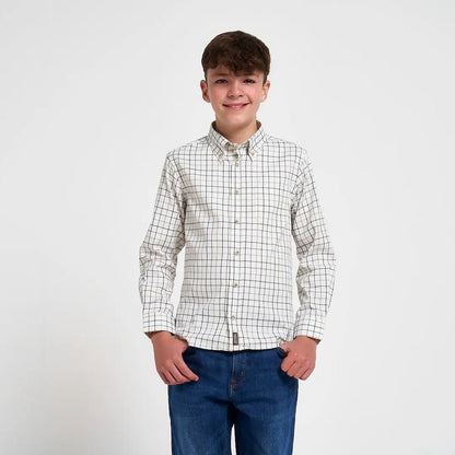 Jack Pyke Junior Countryman Shirt: boy in checkered button-up