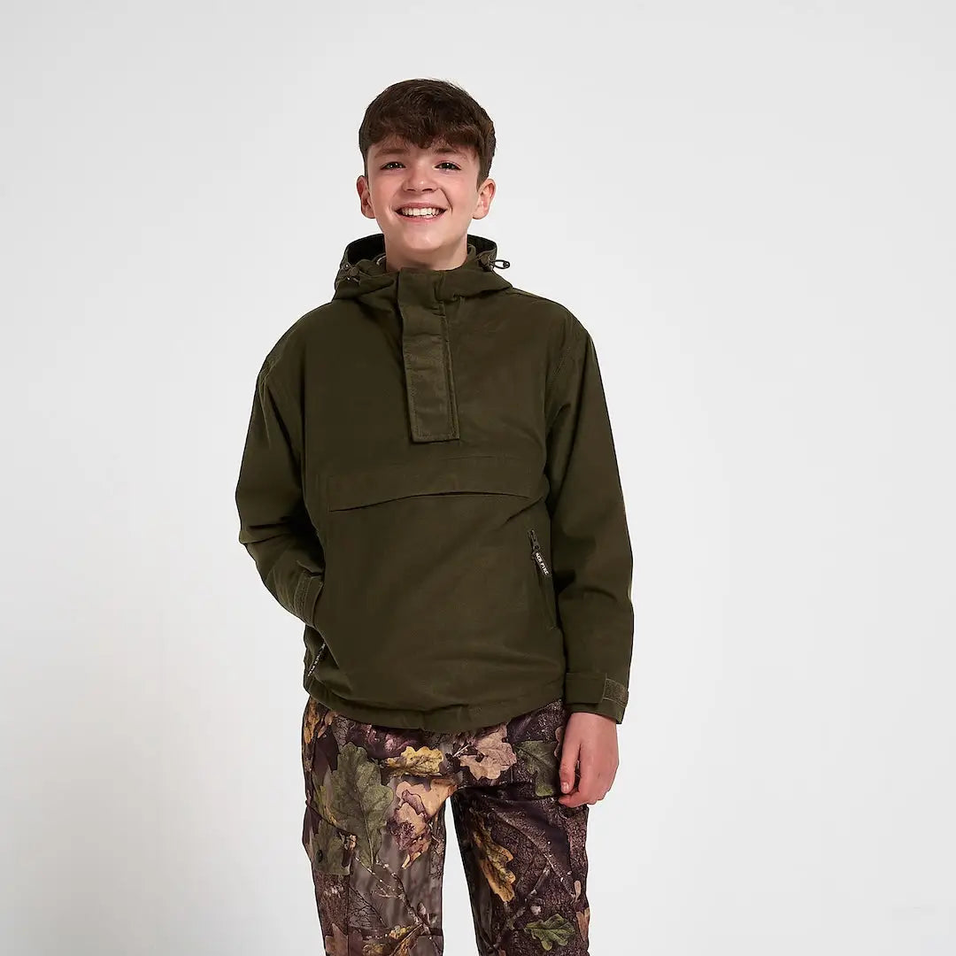 Olive green Jack Pyke Junior Galbraith Smock hooded anorak jacket