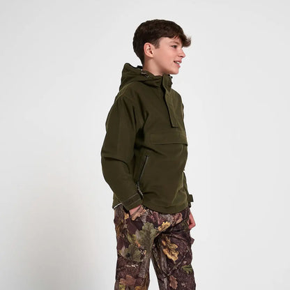 Olive green Jack Pyke Junior Galbraith Smock with zip pockets