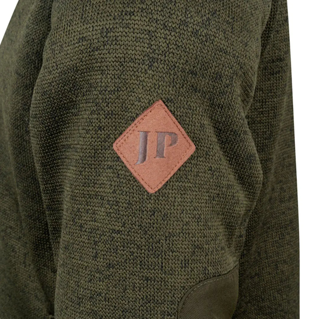 Jack Pyke Junior Scandinavian fleece jacket in olive green with silver JP leather patch