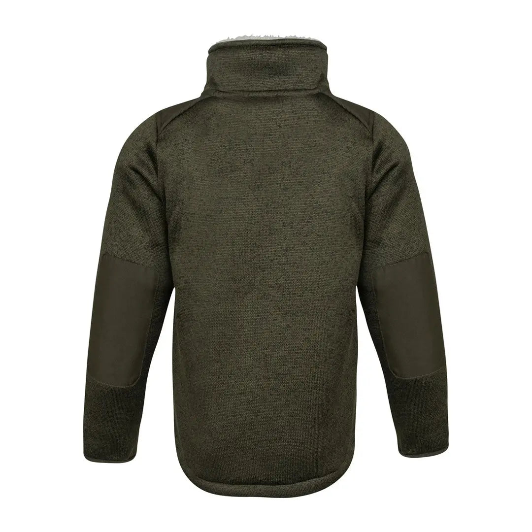 Jack Pyke Junior olive green fleece jacket with high collar and zipper