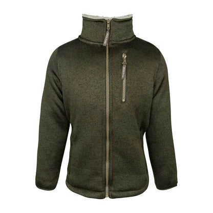 Jack Pyke Junior olive green fleece jacket with zipper collar