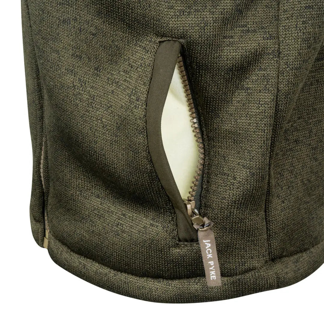 Jack Pyke junior fleece jacket olive green zip pocket with fleece lining