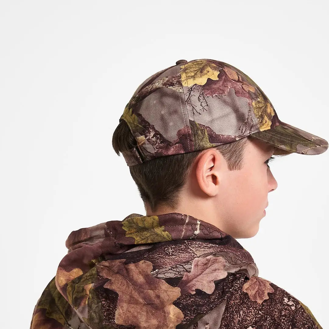 Jack Pyke Junior Stealth Baseball Cap in leaf camo pattern
