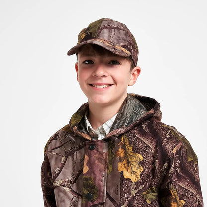 Jack Pyke Junior Stealth Baseball Cap with camouflage leaf jacket design