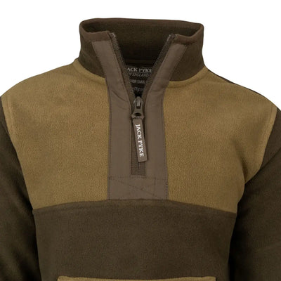 Jack Pyke Junior two tone fleece pullover with quarter-zip and high collar for boys