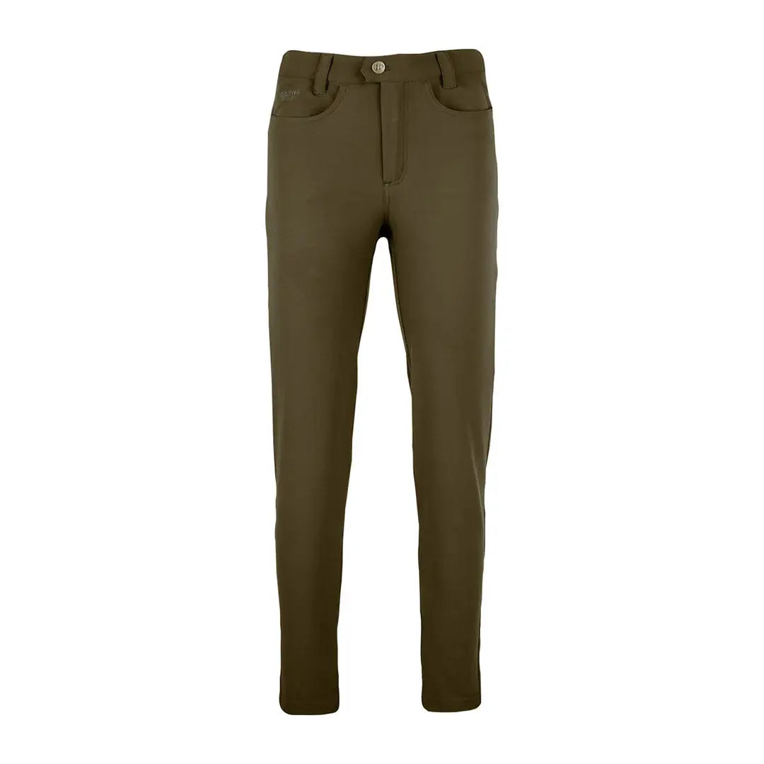 Jack Pyke ladies contour stretch pants in olive green slim-fit style