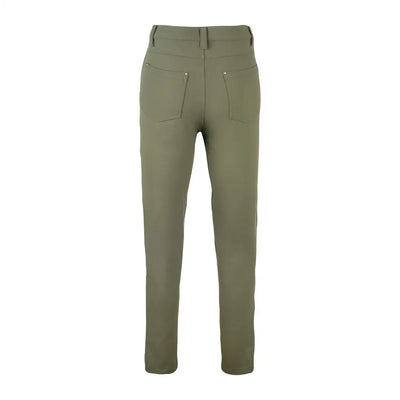 Jack Pyke ladies contour stretch pants in olive green slim fit with back pockets and concealed zipper