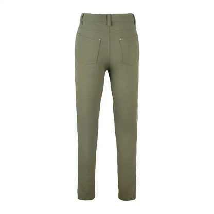 Jack Pyke ladies contour stretch pants in olive green slim fit with back pockets and concealed zipper