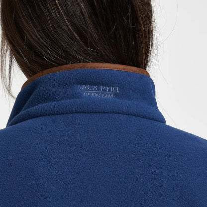 Jack Pyke ladies countryman gilet in blue with brown collar