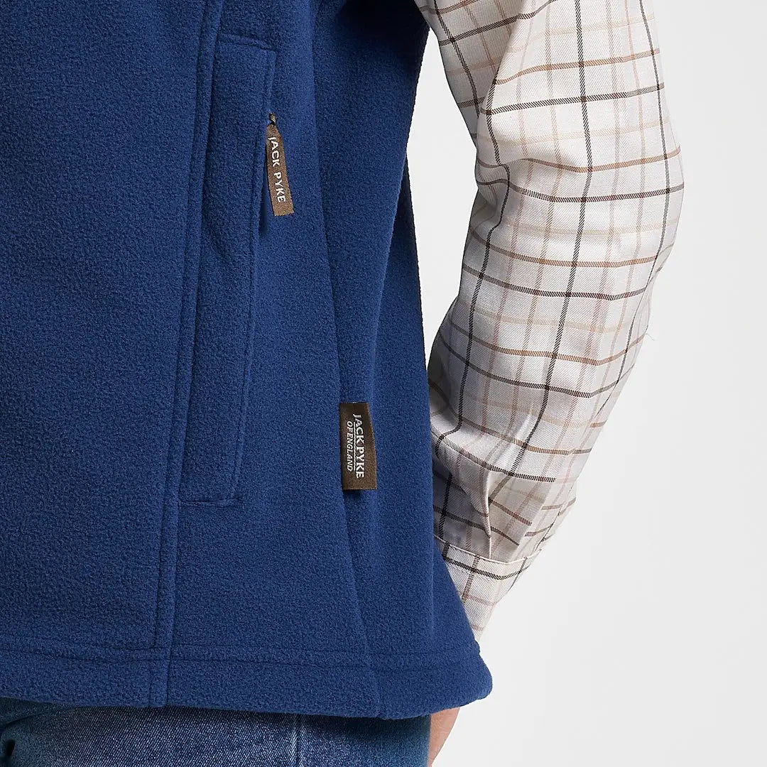 Jack Pyke ladies countryman gilet in blue with brown tags