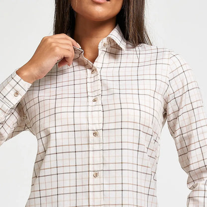 Jack Pyke ladies countryman long-sleeved plaid shirt in beige and black