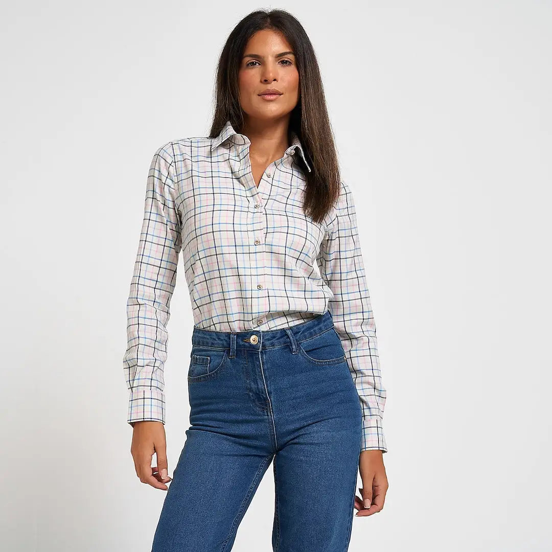 Jack Pyke Ladies Countryman long sleeved shirt in pastel plaid
