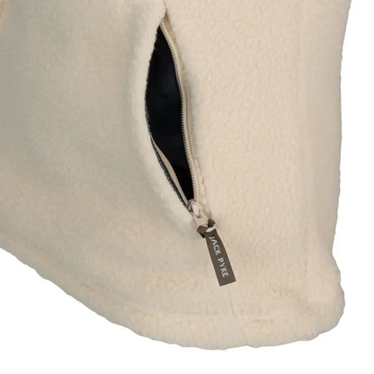 Cozy cream plush dog bed in Jack Pyke sherpa fleece pullover style